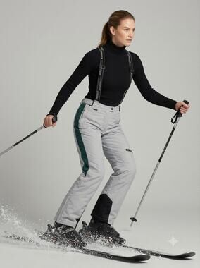 Spyder ProGear Ski Pants Womens 12 Gray Thinsulate Insulated Snowboard Suspender